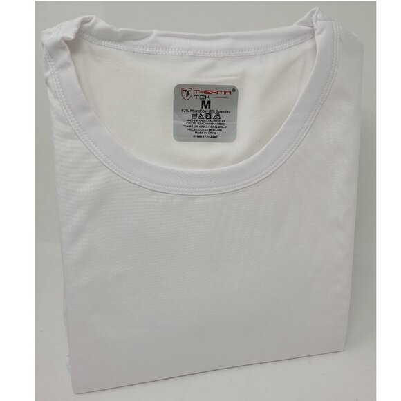 Men's Thermal Long Johns Warm Underwear Set, Microfiber Fleece, White - Picture 2 of 4